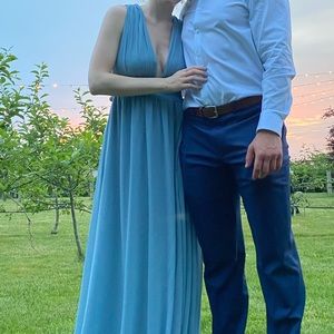 Heavenly Hues Light Blue Maxi Dress size small, dry cleaned, unaltered